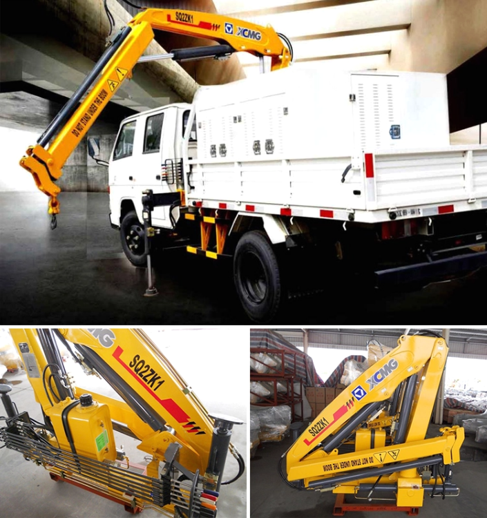 XCMG Official SQ1ZK2 1.5 ton mini knuckle boom crane truck mounted for sale